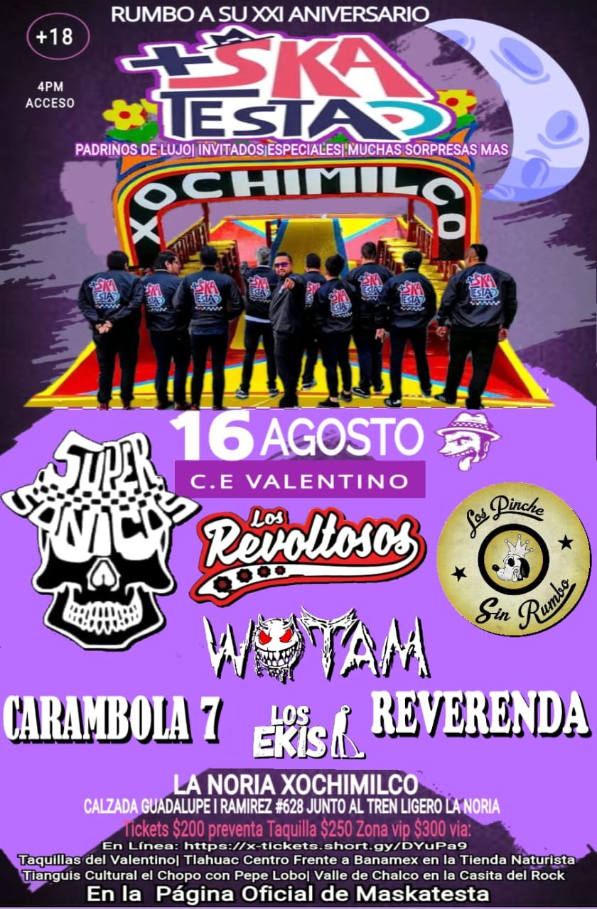 Maskatesta Ago 2025 Xochimilco Cartel