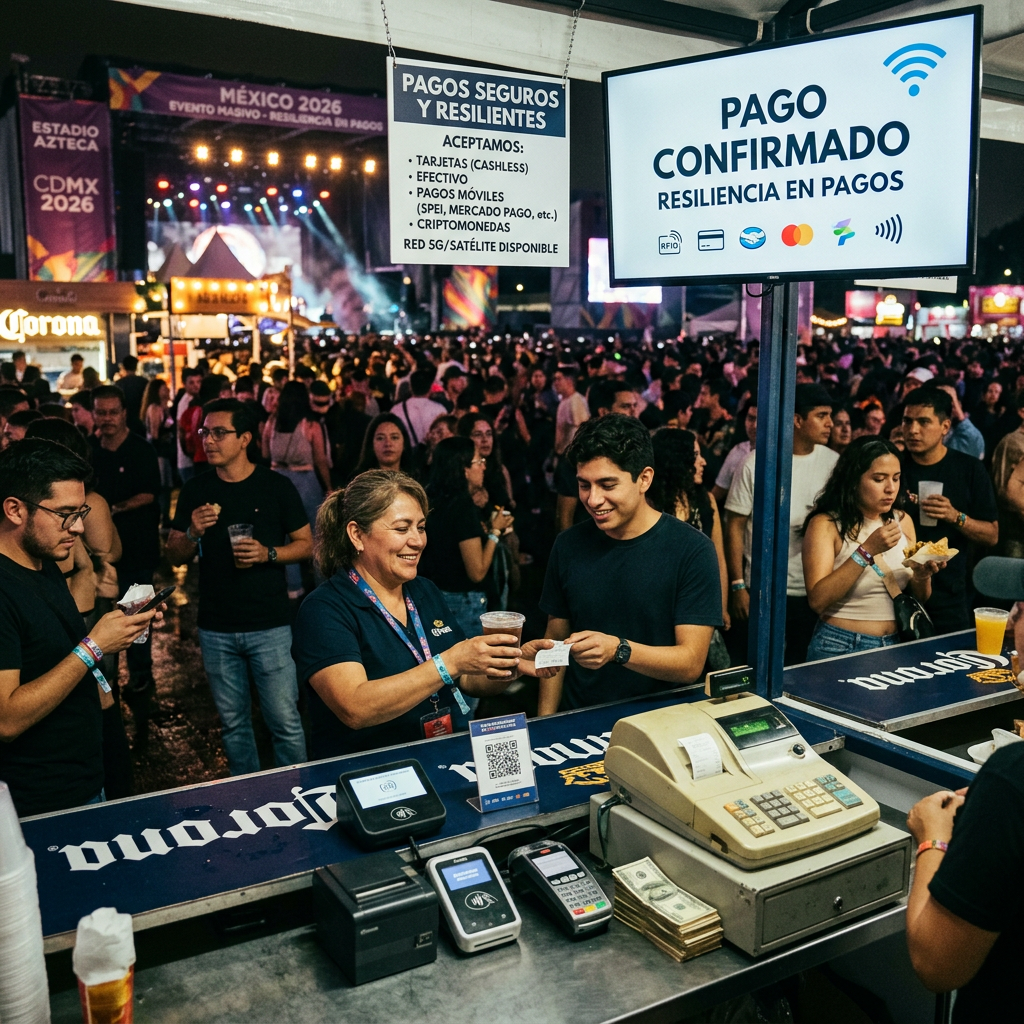 Vendor handing drink to customer paying with receipt at event booth