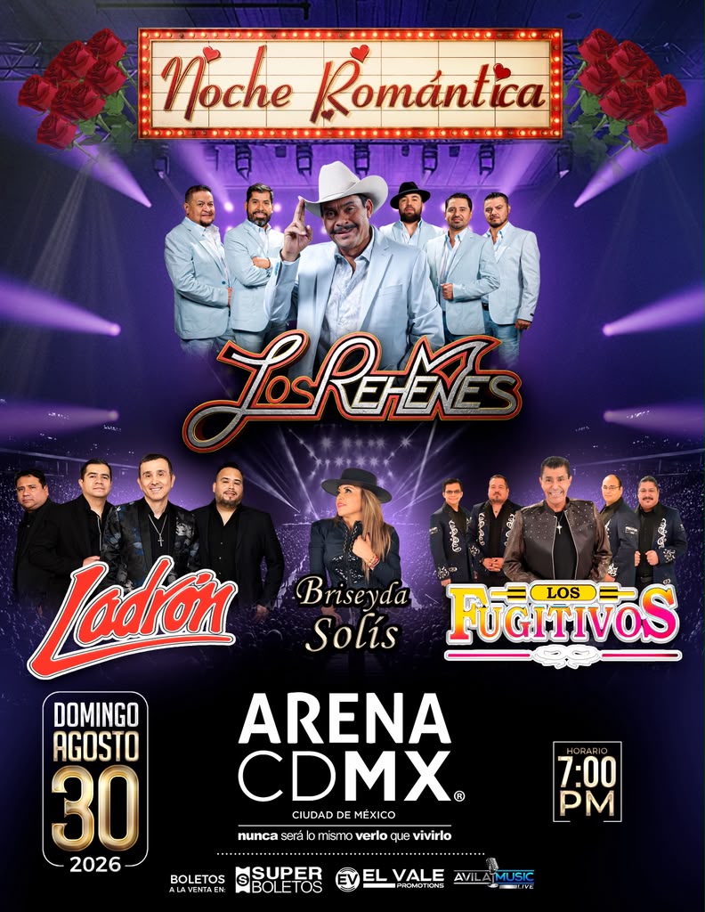 noche romantica rehenes arena cdmx cartel